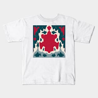 Abstract in red and teal Kids T-Shirt